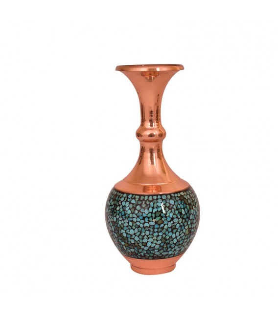 Vase de fleur incrusté de turquoise