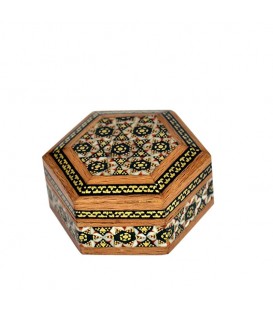 Boîte en khatamkari de bague et de pièce de monnaie