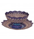 Minakari bowl and plate 30 cm arabesque khatai