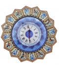 Khatamkari clock 47 cm flower and bird with flat mina crescent