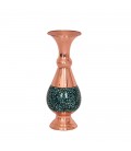 Vase balustre incrusté de turquoise 13 cm