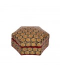 Excellente boîte hexagonale khatam de pièce de monnaie