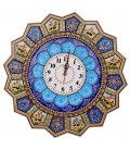 Horloge 48 cm soleil en khatamkari chasse et cadran émaillé croissant