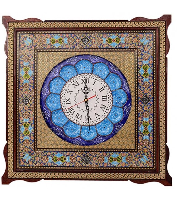 Horloge carrée en khatamkari