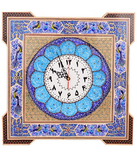 Horloge carrée khatamkari 