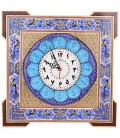 Horloge carrée khatamkari 44 cm avec cadran émaillé en croissant