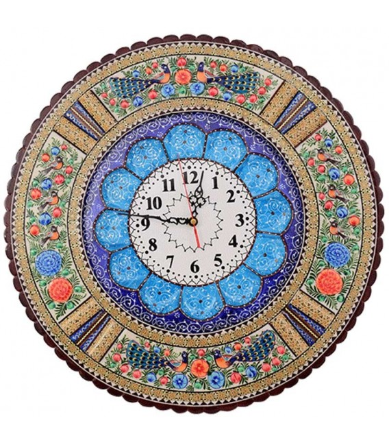 Horloge en khatamkari ronde 